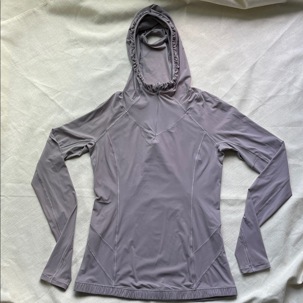 Lululemon Womens 8, Running Ruched Hoodie, Long Sleeve, Thumb & Ponytail Hole